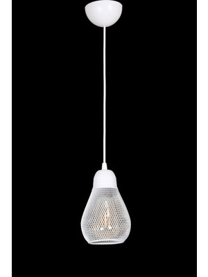 Allians Şık Beyaz Rustik Modern Tel Tekli Avize, Cafe, Salon, Yatak ve Çocuk Odası Için