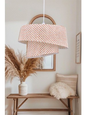 Allians Modern 2 Katlı Kumaş Başlıklı Çok Amaçlı Avize, Şık ve Fonksiyonel