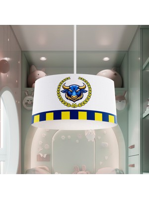 Allians Sarı Lacivert Boğa Desenli Bebek ve Çocuk Odası Avizesi