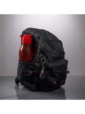 Su Geçirmez Lüx Krinkıl Kumaş  Lise ve Ortaokul Sırt Çantası + Maymun Anahtarlık Hediyeli