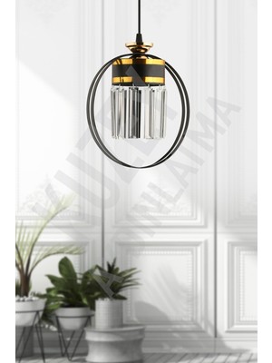 Allians Modern Şık Taşlı Tekli Avize ile Şıklığa Parlaklık Katın