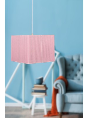 Allians Şık Pembe Kare Tekli Avize 25X70, Modern ve Zarif Aydınlatma Parçası