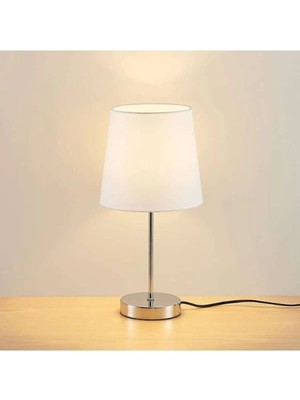 Allians Şık Beyaz Ayaklı Modern Abajur, Gece ve Dekorasyon Için Tasarım