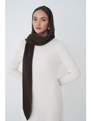 Mg Otantik Kadın Kapüşonlu Atkı Yumuşak Dokulu Örgü Şal