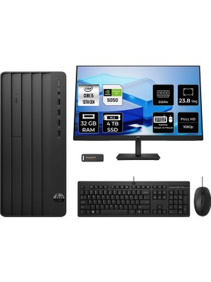 Hp Pro Tower 290 G9 Intel Core I5 13400 32GB 4tb SSD RTX5050/8GB 23.8" Fhd Monitör Fdos Masaüstü Bilgisayar & Per4 USB Bellek B6JD6ESPN740