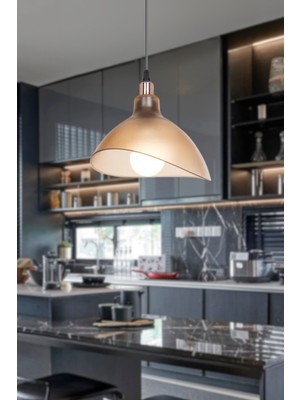 Allians Şeffaf Bal Renk Tekli Tavan Sarkıt Avize, Modern Mutfak ve Kafe Aydınlatması