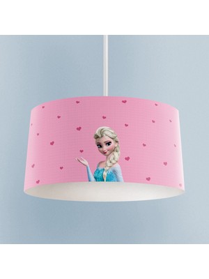 Allians Pembe Elsa Desenli Bebek ve Çocuk Odası Avizesi, Şık ve Işıltılı Parlaklık