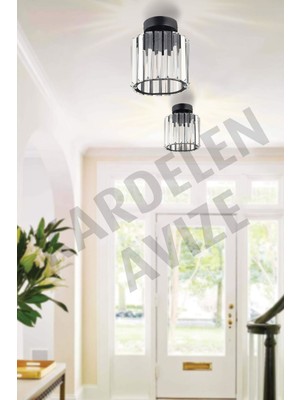 Allians Şık Siyah Kristal Plafonyer, Lüks Aşağı Bakan Avize Tasarımı