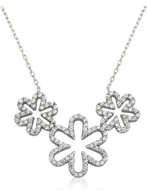 Marsilyan 925 Ayar Gümüş Üçlü Papatya Kadın Gümüş Kolye PT2610699 (72)