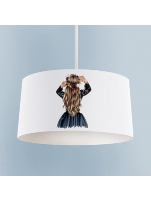 Allians Uzun Saçlı Prenses Kız Desenli Bebek ve Çocuk Odası Avizesi