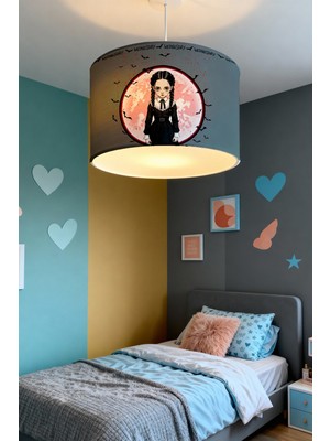 Allians Çocuk Odası Için Şık Örgülü Gri Wednesday Avize