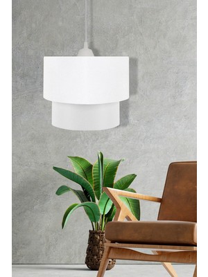 Allians Beyaz Sarkıt Avize, 30 Cm, Kumaş, Modern Dekorasyon Için Şık Işıklandırma