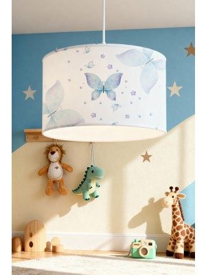 Allians Renkli Kelebek Desenli Çocuk Odası Avizesi, Şık ve Zarif Aydınlatma Seçeneği