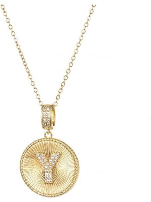 Taqi'm Jewelry Çelik Harf Kolye (Y Harfi) 45CM