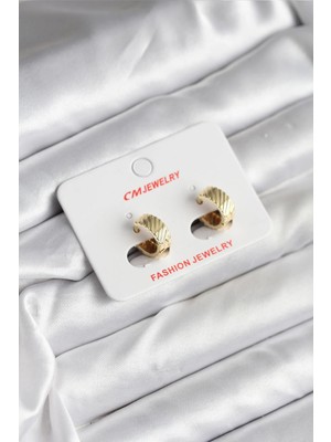 Epilons Mey Ithalat® 14K Gold Renk Kaplama cm Kadın Küpe