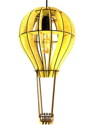 Allians Çocuk ve Genç Odası Için Doğal Ahşap Mdf 3D Puzzle Lazer Kesim Balon Avize