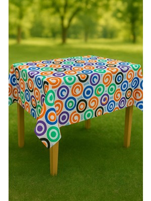 Beta Moda Hub Masa Örtüsü &amp; Piknik Örtsü -Raşel Kumaş 120 cm x 160 cm -Çok Renkli Desenli