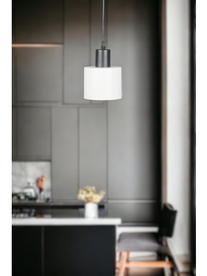 Allians Modern Beyaz Metal Sarkıt Avize, Şık ve Zarif Mutfak ve Cafe Aydınlatması