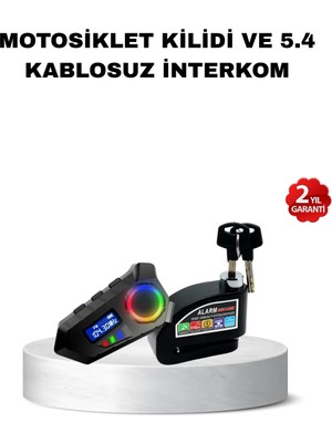 Beta Moda Hub Bluetooth 5.4 Intercom ve Alarmlı Disk Kilidi Seti Güçlü Ses ve Güvenlik