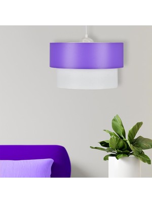 Allians Mor ve Beyaz Şık Avize, Modern Tasarım, Oturma Odası ve Salon Dekoru