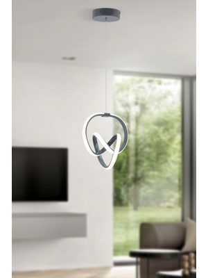 Allians Modern Füme Sarkıt LED Avize, Beyaz Power Ledli, Salon, Mutfak, Oda, Hol Aydınlatma