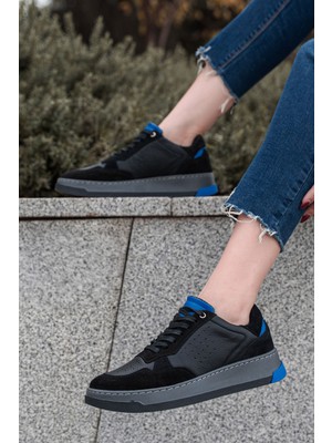 Panorama Süet Detaylı Hakiki Deri Kadın Sneaker