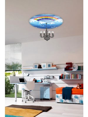 Allians Renkli Cam Avize Göbeği 50X50CM, Modern ve Şık Tasarım