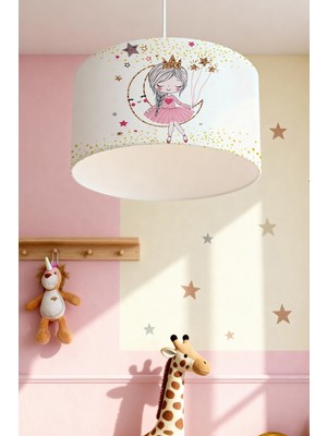 Allians Yıldızlı Prenses Desenli Çocuk Odası Avizesi, Renkli ve Şık Tasarım