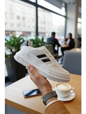 Enoch Kadın Parlak Panel Detaylı ve Fileli Saya Spor Ayakkabı