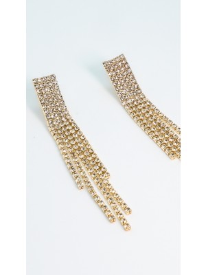 Sirenith Gold Kaplama Sallantılı Çelik Küpe