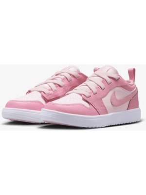 Nike Jordan 1 Low Alt Ps Çocuk Lastik Bağcıklı Gri Cırtlı Deri Ayakkabı DR9748-146