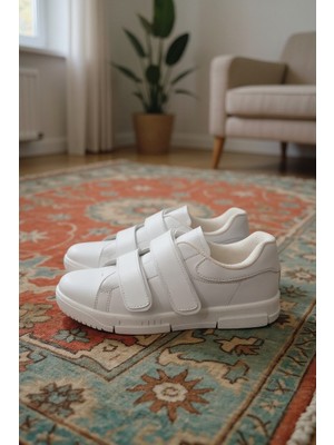 Enoch Çift Cırtlı Bant Detaylı Hafif Tabanlı Minimalist Şık Kadın Spor Ayakkabı