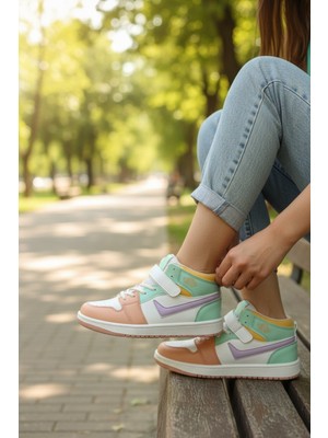 Enoch Boğazlı Jordan Yüksek Bilek Destekli ve Cırt Bantlı Modern Çocuk Sneaker