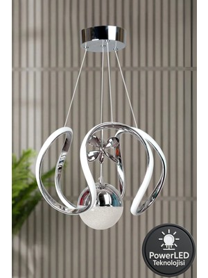 Allians Modern Krom Kaplama Metal Sarkıt Avize, Beyaz Işık, Salon, Mutfak, Yatak Odası