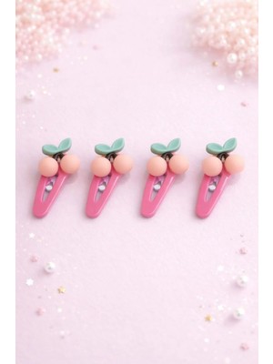 Nati Co 4’lü Meyve Figürlü Pembe Çıt Çıt Toka – Kız Çocuk Saç Tokası