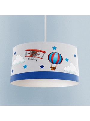 Allians Rüya Gibi Bebek ve Çocuk Odası Uçak ve Uçan Balon Avizesi