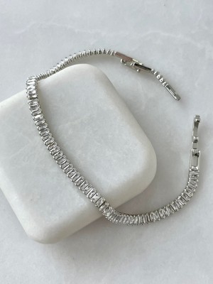 Les Séduisantes C.A. Baget Kesim Zirkon Taşlı Kararmaz Altın Kaplama 4mm Bileklik Vıp