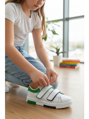 Enoch Çift Cırtlı Bant Detaylı Hafif Tabanlı Minimalist Şık Kadın Spor Ayakkabı