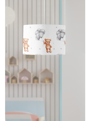 Allians Renkli Balonlu Ayıcık Çocuk Odası Sarkıt Avize, Şık ve Eğlenceli Tasarım