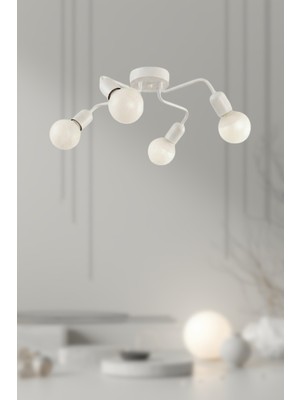 Allians 4’lü Cam Küre Modern Avize, Salon ve Oturma Odası Için Şık Aydınlatma