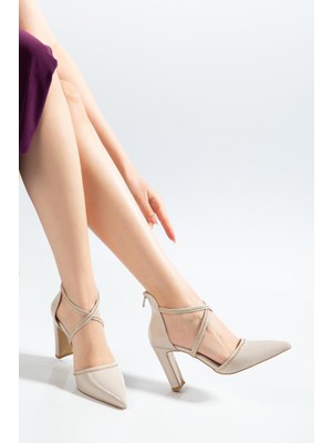 Suins Shoes Suins Velora Model Kadın Kalın Topuklu Çift Bantlı Ayakkabı