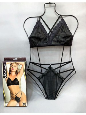 Sistina Hnrlishp Siyah Bralet Sütyen Takım - B863 - Beden L/xl