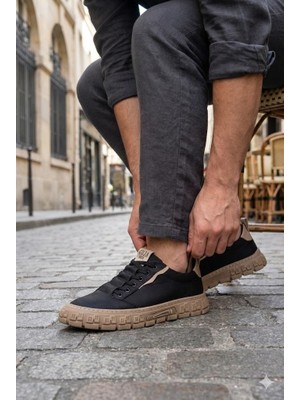 Guja 26Y518 Rahat Desenli Kauçuk Taban Tekstil Lastik Bağcıklı Sneaker Erkek Ayakkabı