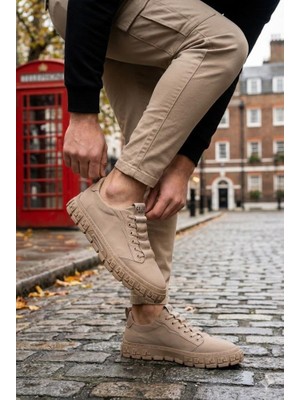 Guja 26Y518 Rahat Desenli Kauçuk Taban Tekstil Lastik Bağcıklı Sneaker Erkek Ayakkabı