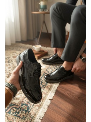 Enoch Klasik Brogue Işlemeli Erkek Çocuk Dokulu Sünnet ve Düğün Için Kundura Ayakkabı