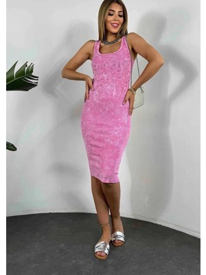 Zengezur Mall Hnrlishp Taşlı Askılı Elbise Pembe (Beden: Standart)