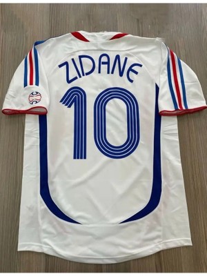 Legent Lady Fransa Milli Takımı 98 Dünya Kupası Zinedine Zidane Nostalji Forması (Beyaz)