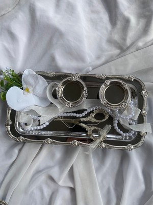 Zb Flowers Nişan Tepsisi Söz Tepsisi Söz Yüzüklük Seti Kahve Tepsisi