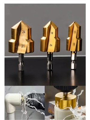 Mucit Home 3 Parça Havşa Matkap Uç Boru Genişletme Raybalama Uç 20-25-32