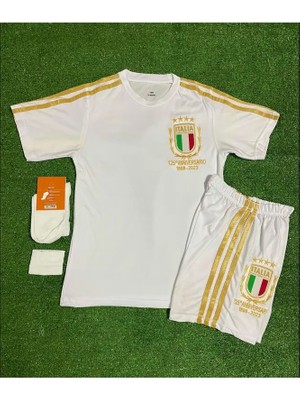 Legent Lady Italya 2023/24 Yeni Sezon 125.YIL Beyaz Özel Konsept Çocuk Forması Şort Çorap 4'lü Set